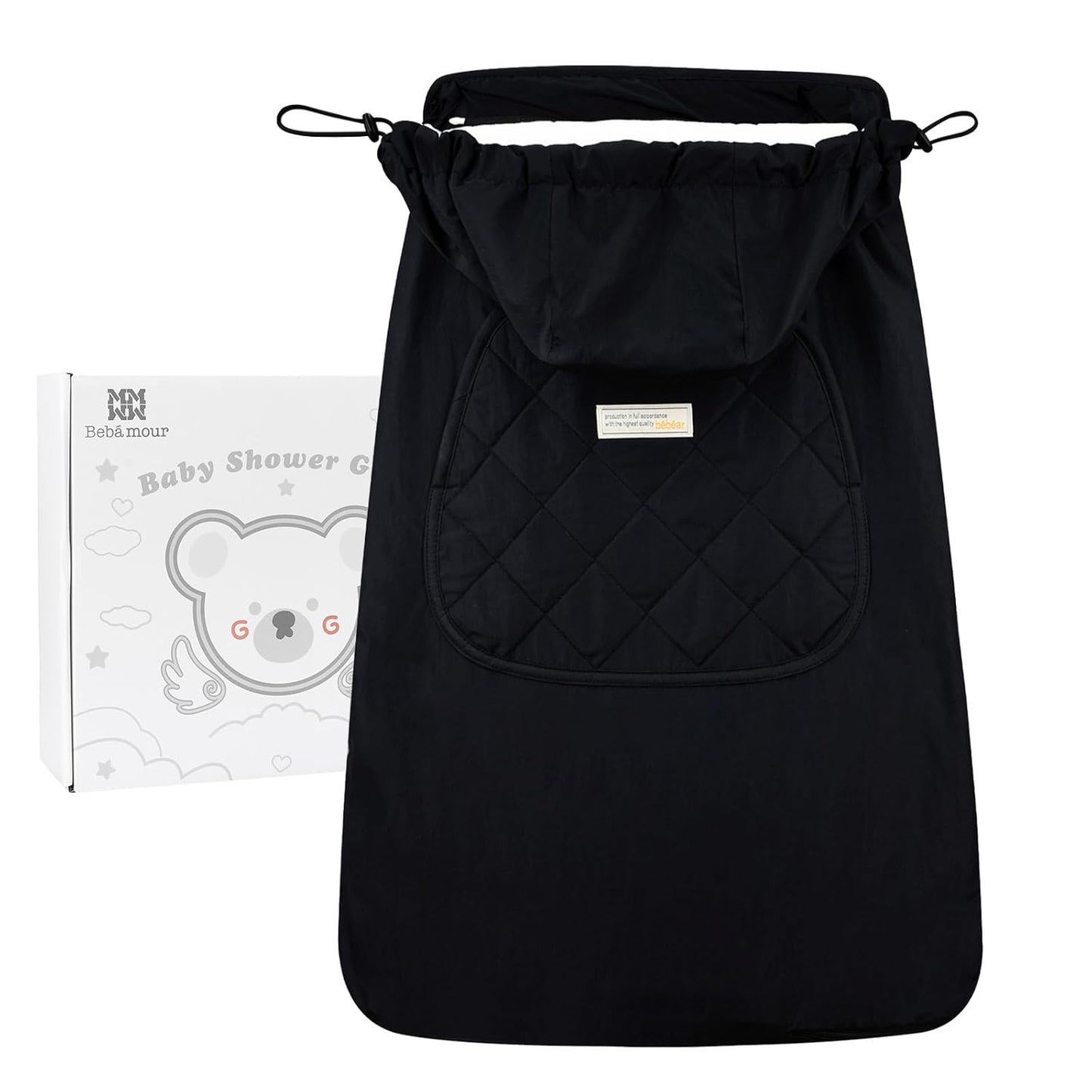 Bebamour Universal Hoodie All Season Carrier Cover for Baby Carrier (A Black)