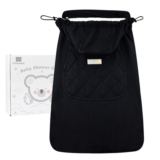 Bebamour Universal Hoodie All Season Carrier Cover for Baby Carrier (A Black)