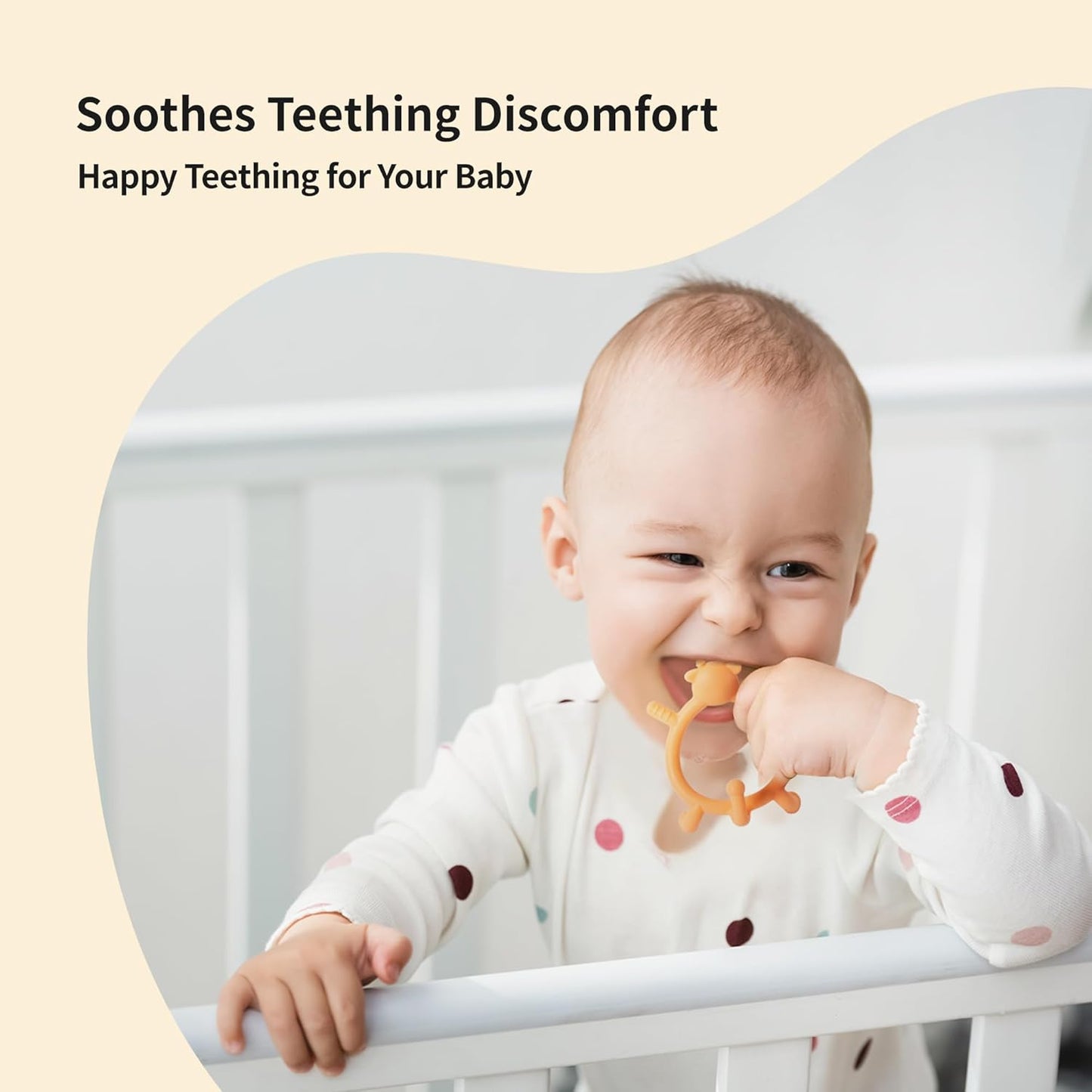 Pigeon Silicone Baby Teether – Multi-Textured Teething Relief Toys, Lightweight & Easy to Grasp, 6+ Months (Orange Deer, 1 Count)