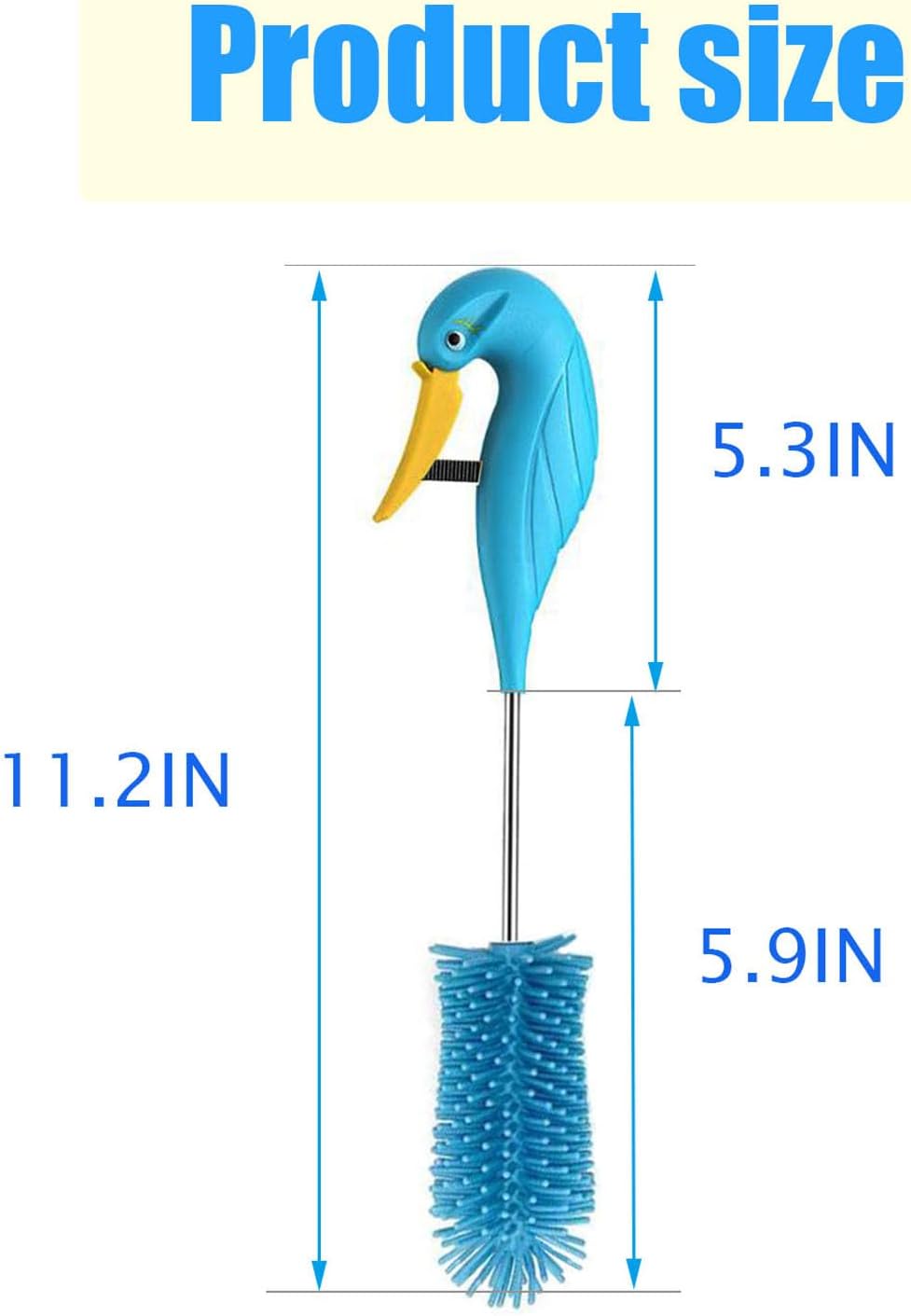 Water Bottle Cleaner Brush Semi-Automatic Silicone Bottle Brush for Baby, Sports, Vase, Glassware, and Smaller Diameter Openings