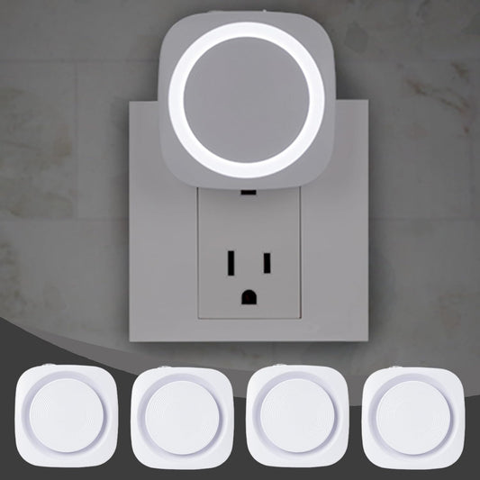 White Night Lights Plug in to Wall,4 Packs Dimmable Night Light with Auto Dusk to Dawn Sensor,Soft Glow Night Light for Bathroom, Bedroom,Hallway, Stairs, Kitchen,White