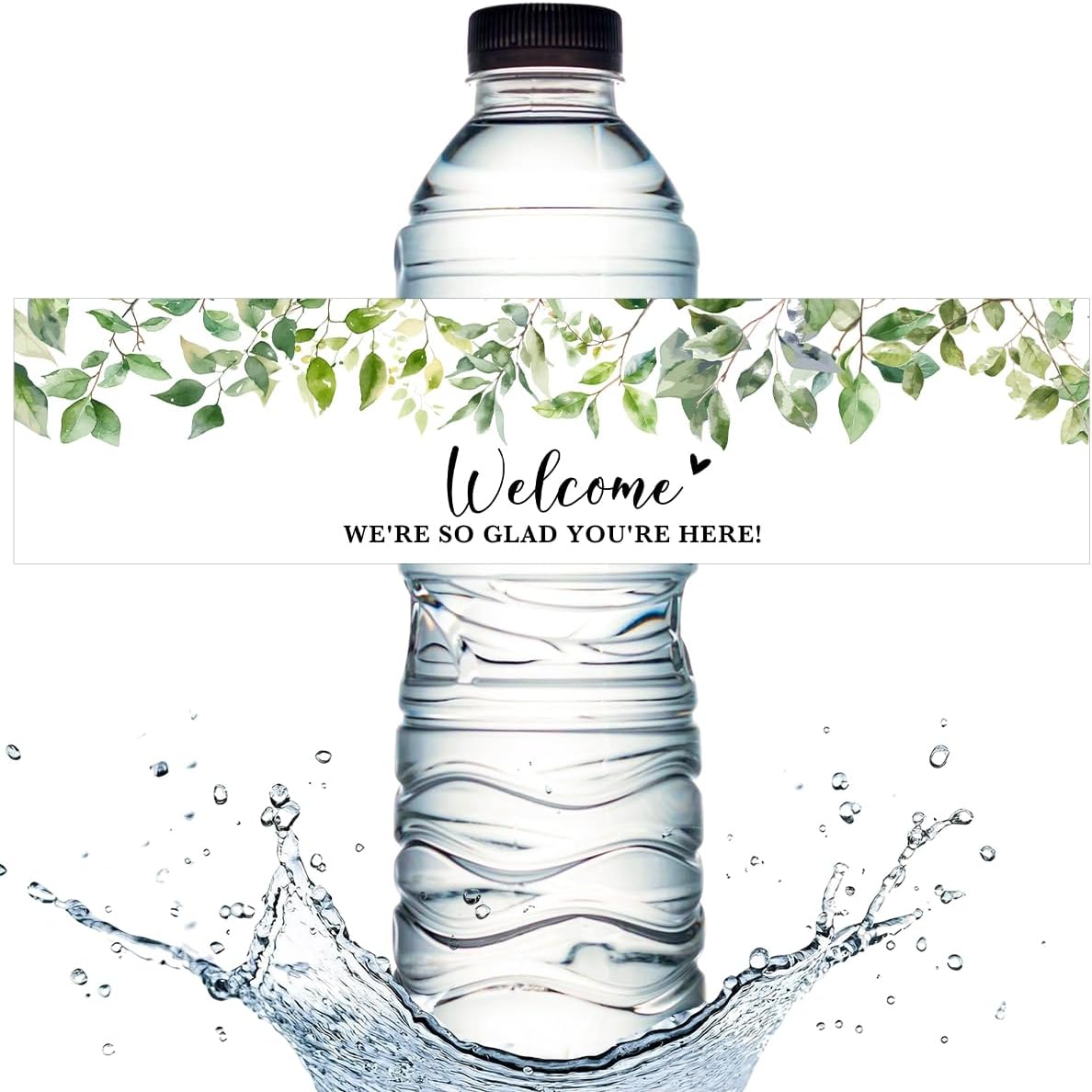 100PCS Wedding Water Bottle Labels Waterproof Greenery Floral Wraps Sticker for Water Bottle Baby Shower Bottle Label for Bridal Shower Party Welcome A02 abel699