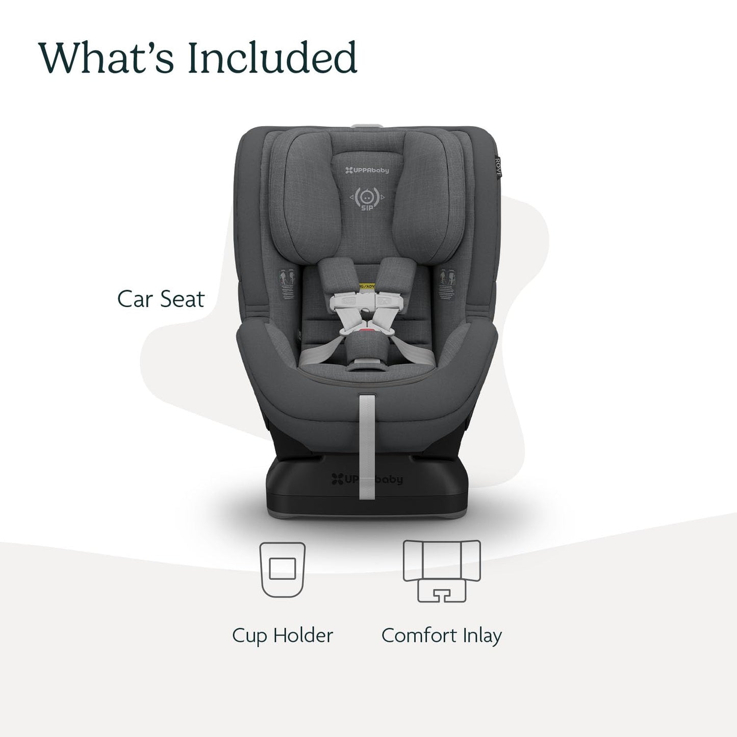 UPPAbaby Rove Convertible Car Seat - 2-in-1 Rear + Forward Facing - Quick + Secure 3-Step Install - Intuitive Safety Technology + Comfort Features - Cup Holder Included - Greyson (Grey Mélange)