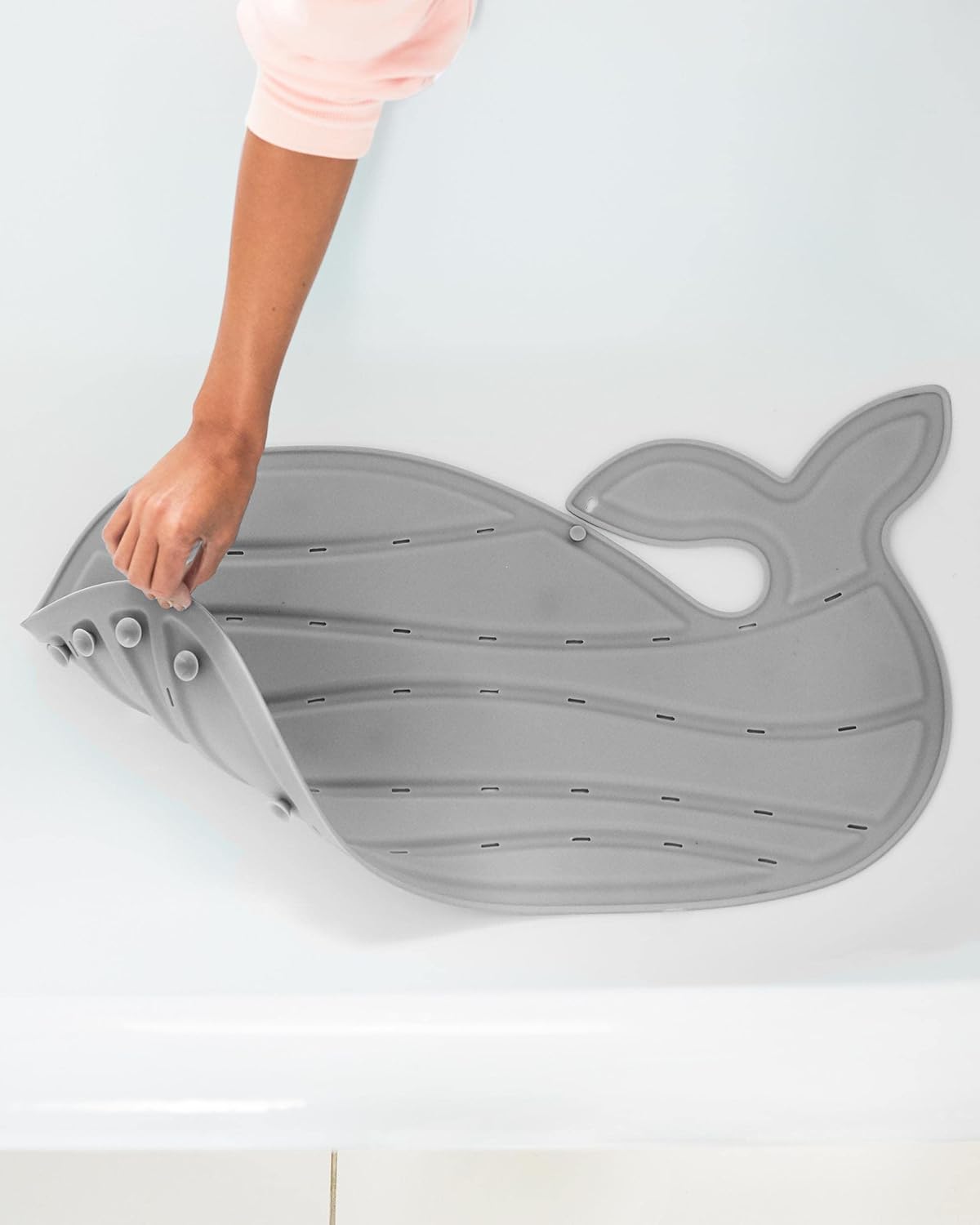 Skip Hop Non-Slip Baby Bath Mat, Moby, Grey