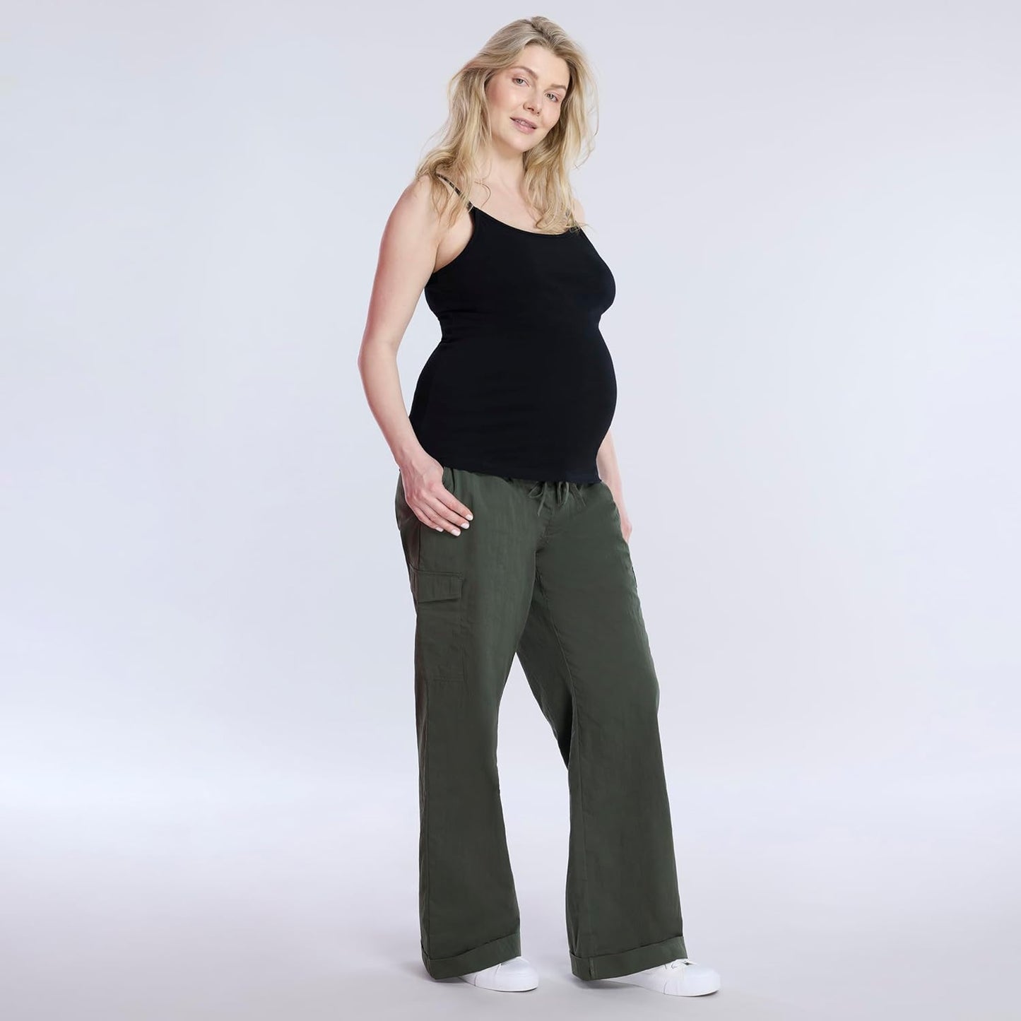 Motherhood Maternity Women's Clip Down Nursing Tank Top Cami with Adjustable Straps and Built-in Shelf Bra for Breastfeeding