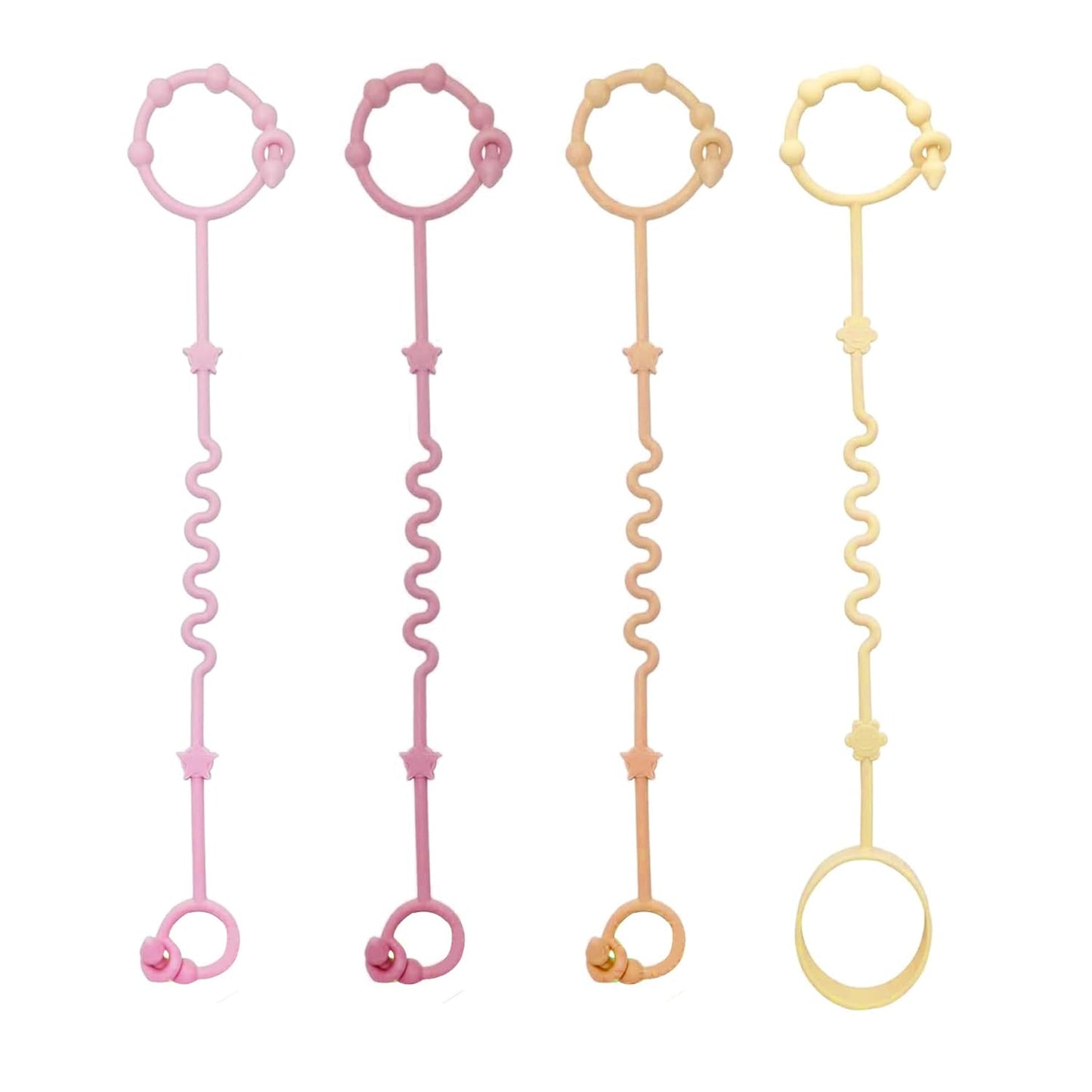 RTMOK Toy Straps for Baby, Silicone Setpacifier Clip,Applies to Car Seat Toy,Teether Toy,High Chair,Stroller Accessories,Baby Toy Clips,Cribs,Rocking Chair