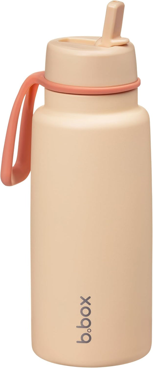 b.box Triple Insulated 34oz Water Bottle w/Stainless Steel Straw. 46 Hours Cold. Leak Proof Tumbler with Lid and Straw for Travel, Gym & School. BPA Free Sports Water Bottles.
