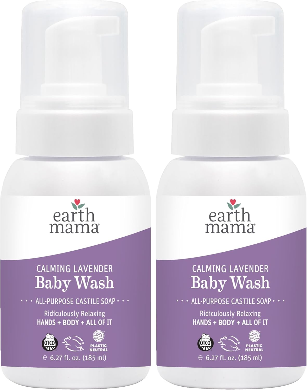 Earth Mama Calming Lavender Baby Wash Liquid Foaming Hand Soap, Organic All-Purpose Lavender Body Wash for Sensitive Skin, Castile Soap with Coconut Oil, Shea Butter, & Calendula
