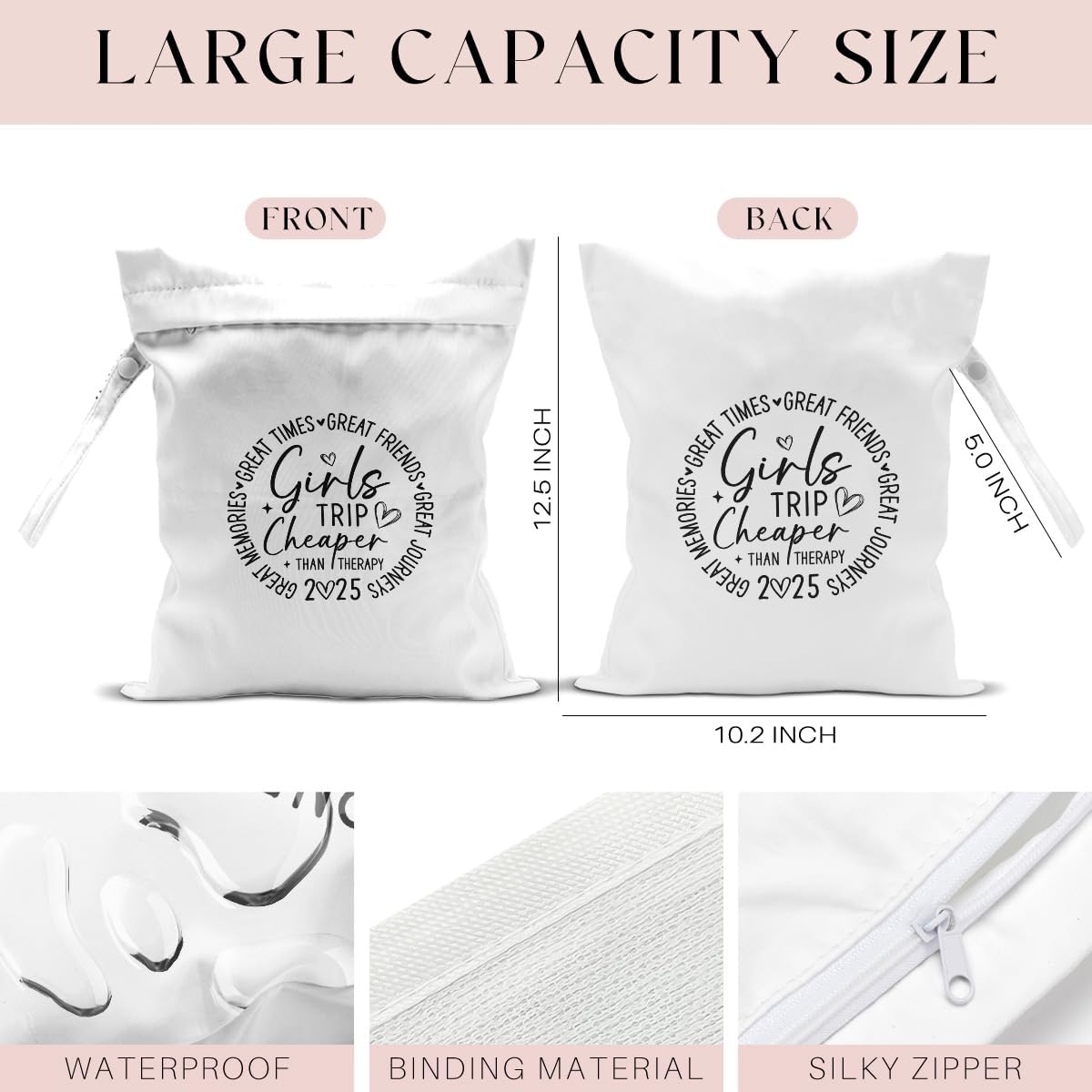4Pcs Girls Trip Gifts Wet Dry Bag, Aloha Bags Beach Bag Wet Bag Favors, Sunscreen Bags Swimsuit Toiletry Travel Essentials For Women, Beach Travel Laundry bags for Dirty Diaper Swimsuit Gifts