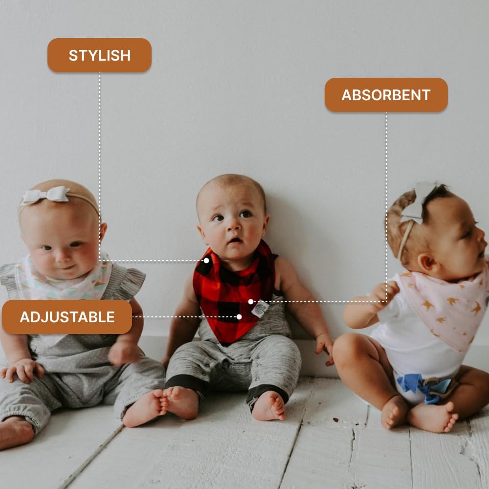 Parker Baby Bandana Drool Bibs 4 Pack Baby Bibs for Boys, Girls, Unisex