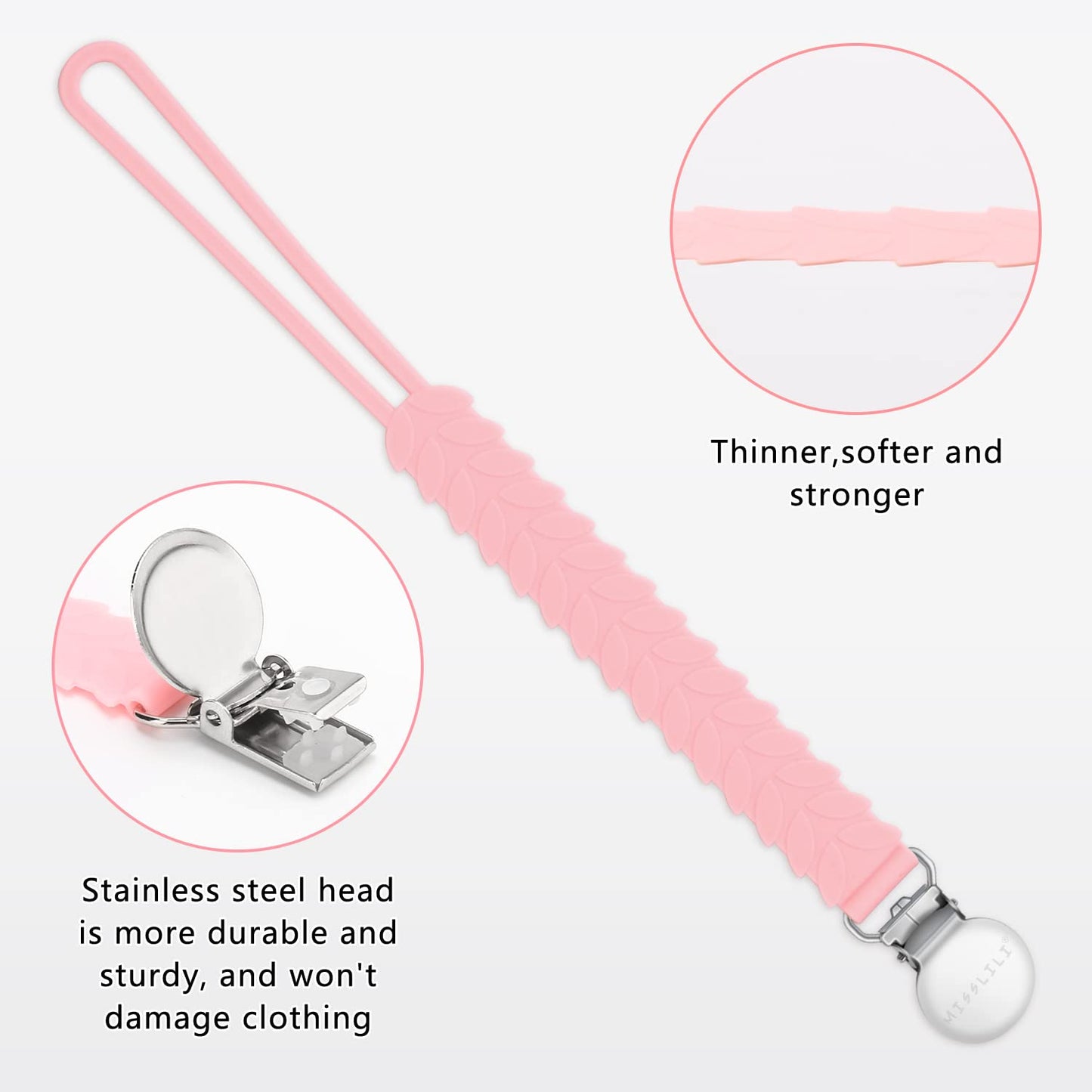 Teething Toys for Babies 0-6 6-12 Months Baby Teethers with Clip Silicone Baby Teether Toys for Boys and Girls Infant Teething Relief for Teething Elephant Shape, Pink