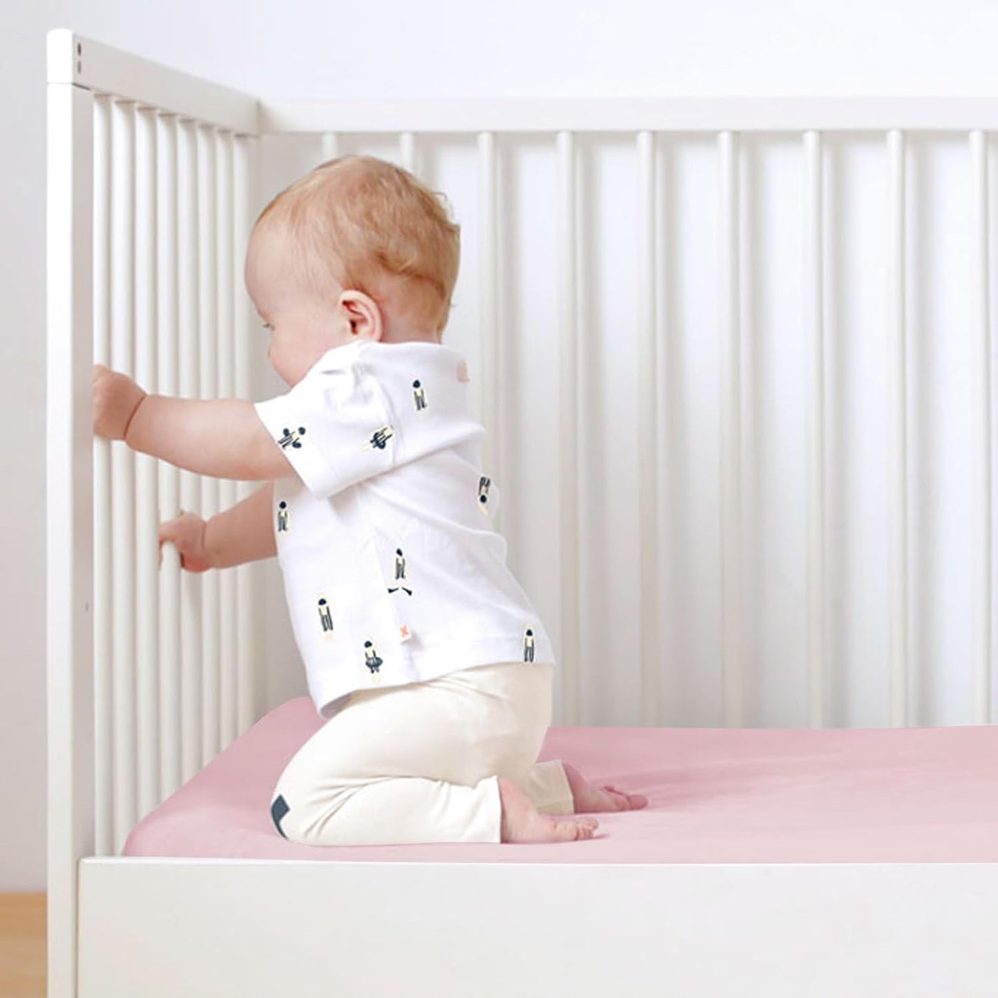 Magik & Kover Mini Crib Sheets Girl 4 Pack, Baby Crib Sheet for Mini Crib Mattress and Playard Mattress, Soft Breathable Fitted Baby Crib Sheets Set for Girls, Pink & Violet