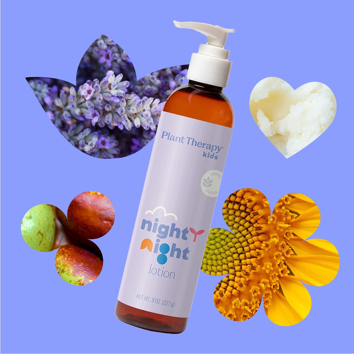 Plant Therapy Kids Nighty Night Lotion 8 oz Helps Promote Restful Sleep, Softens & Soothes Skin, Perfect for Nighttime Wind-Down