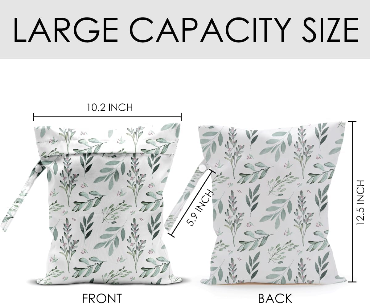 Wet Bag for Swimsuit Travel Pool Baby Cloth Diapers Dirty Yoga Gym Clothes Beach Bags Summer Gifts for Women Men Beach Vacation Essentials Leaves Waterproof Wet Dry Bag Travel Laundry Bags