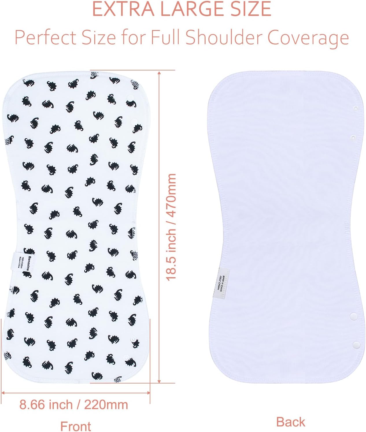 Baby Burp Cloths & Baby Bibs 2-in-1 Design Large Size 3 Layers Thicken Cotton Super Absorbent and Soft Baby Spit Up Burping Rags Baby Burp Cloth Set for Boys and Girls Solid 12 Pack