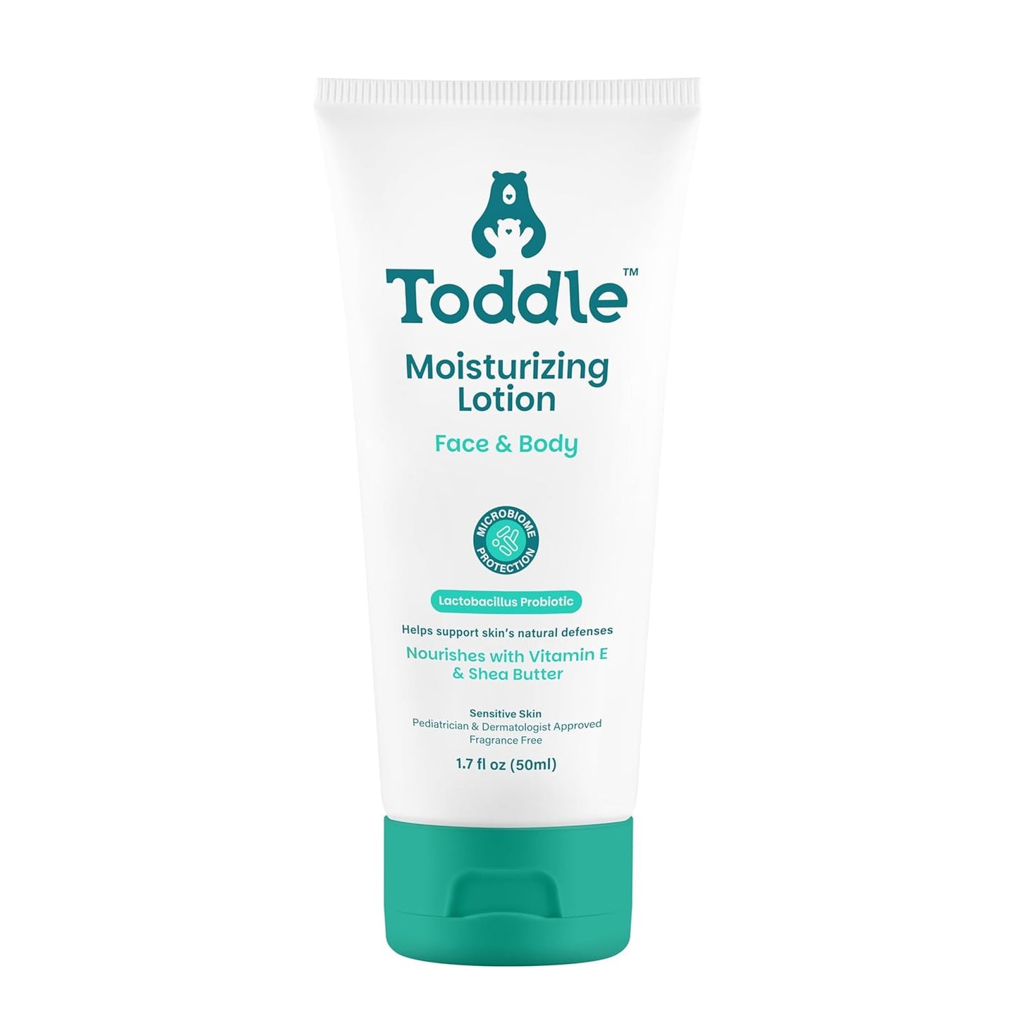 Probiotic Moisturizing Lotion for Face & Body, Eczema & Dry Skin Relief, Fragrance-Free with Vitamin E, Shea Butter for Sensitive Baby & Kids Skin, Pediatrician-Approved, Travel Size 1.7oz