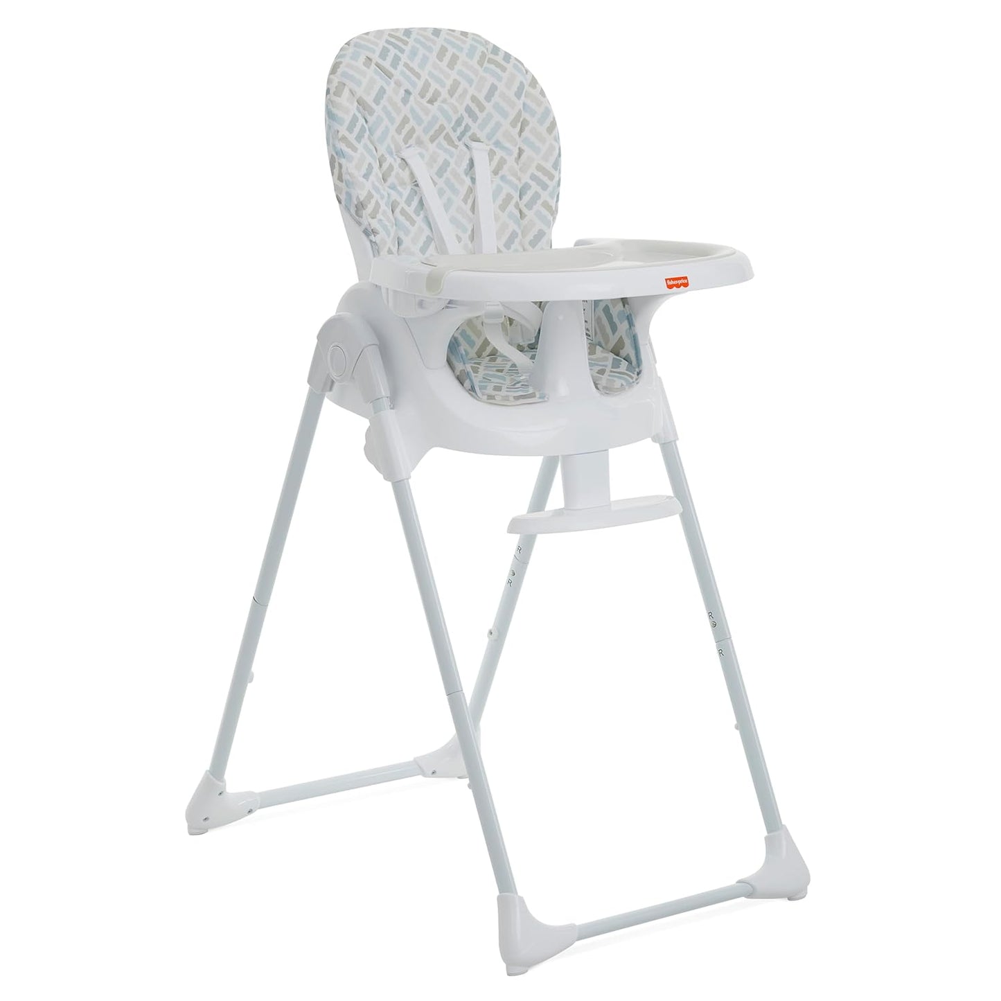 Fisher Price Tiny Bites Baby & Toddler Highchair – Cloud Grey, One-Click Folding, 7 Adjustable Height Levels, 2 Recline Positions, Removable Dishwasher-Safe Tray, Lightweight, Space-Saving