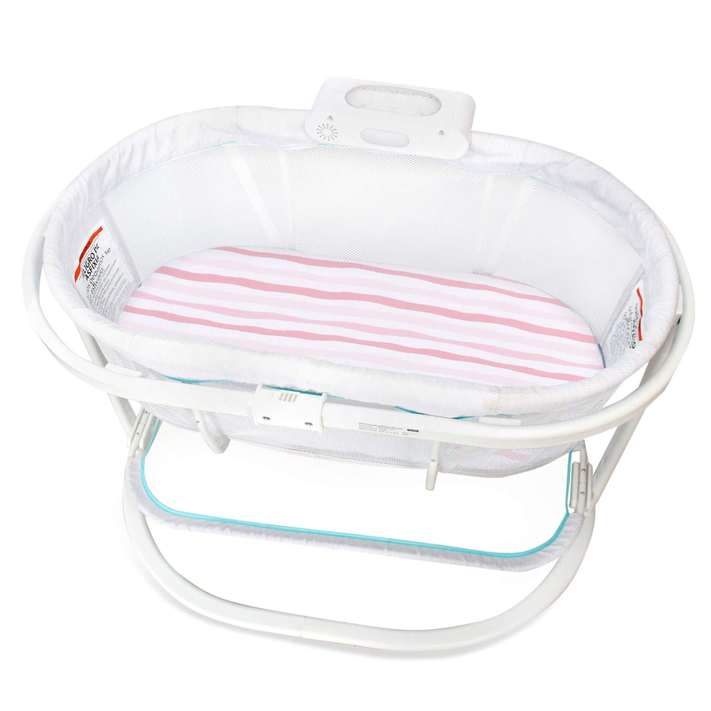 Bassinet Sheets Compatible with Fisher-Price Soothing Motions/Luminate Bassinet and Chicco LullaGo Anywhere Portable Bassinet, 2 Pack, 100% Jersey Knit Cotton Fitted Sheets, Pink Print for Baby Girl