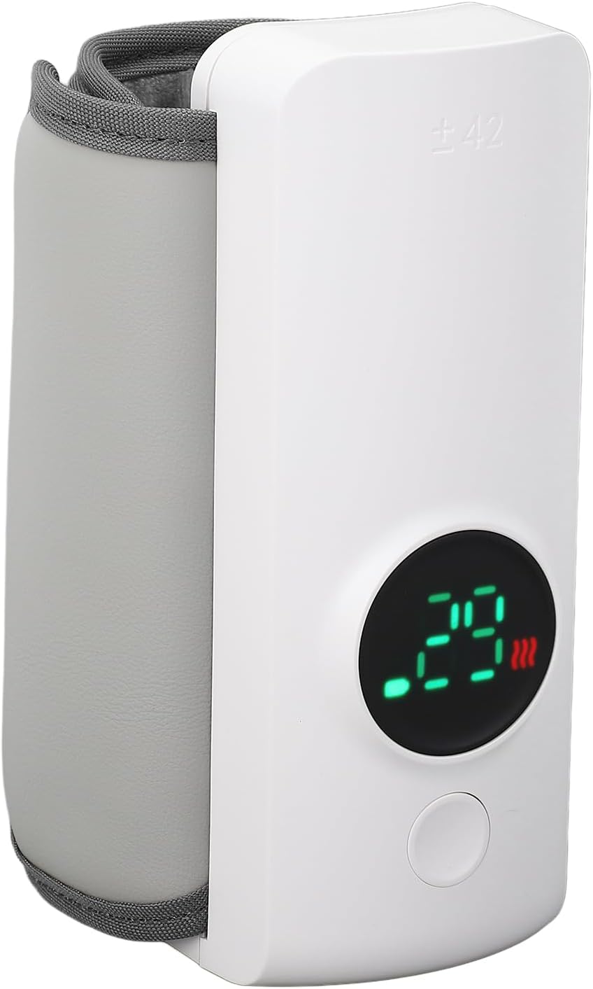 Portable Bottle Warmer, Bottle Heating Sleeve for Breastmilk or Baby Formula, Fast Baby Bottle Warmer with 6000mAh Battery, Battery Powered