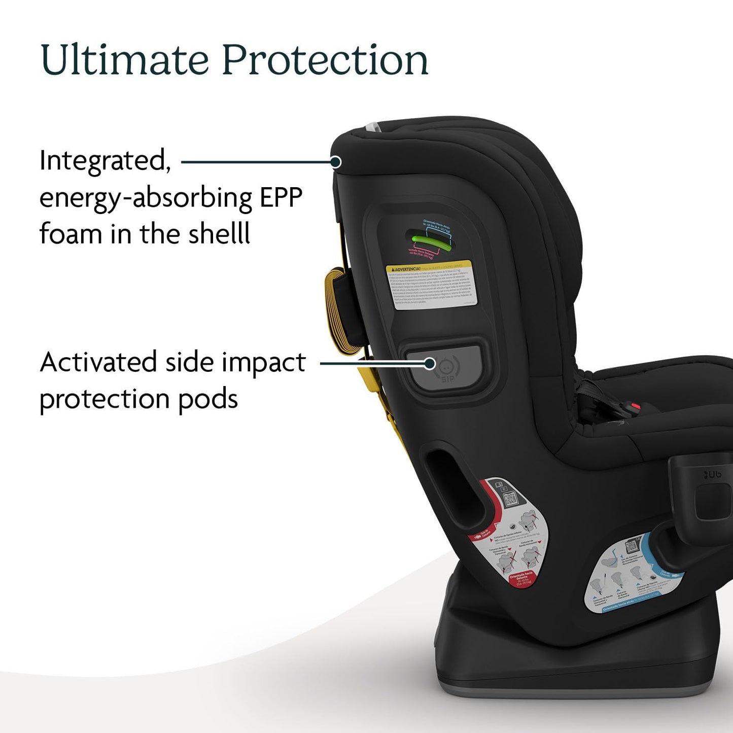 UPPAbaby Rove Convertible Car Seat - 2-in-1 Rear + Forward Facing - Quick + Secure 3-Step Install - Intuitive Safety Technology + Comfort Features - Cup Holder Included - Jake (Black Mélange)