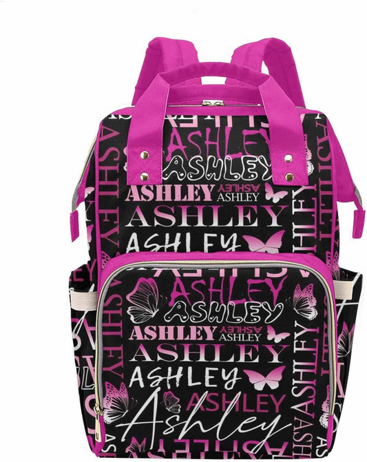 Customize Diaper Bag Birthday Gift For Baby Mom Gift Birthday Gift Large Capacity Daycare Bag Hiking Bag Travel Bag Mommy Diaper Bag, Colorful Butterfly