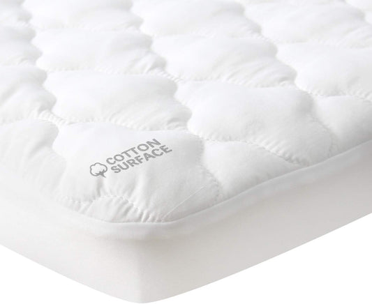 Waterproof Mini Crib Mattress Pad Sheets Fitted, Cotton Fabric Mini Crib Protector, Fits Dream On Me Folding Playard Mattress, Baby Playard Sheets Cover