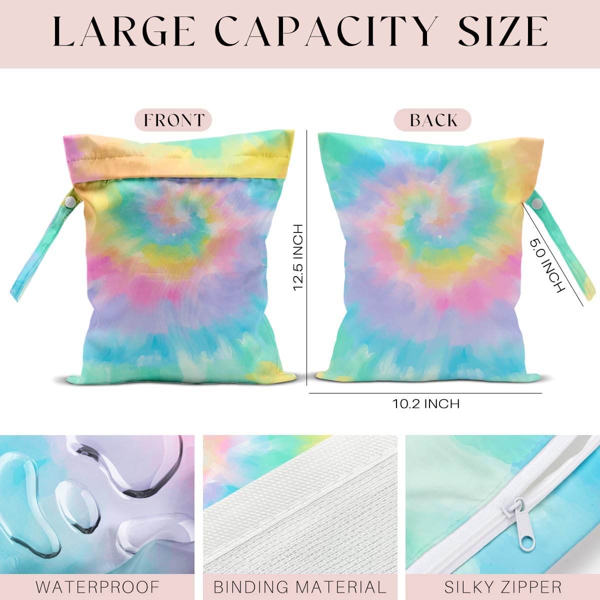 4 Pack Wet Bag for Swimsuit, Beach Travel Essentials Wet Dry Bag, for Sunscreen Toiletry Dirty Clothes Yoga Gym Diaper, Friend Summer Beach Vacation Gifts. Visual impact