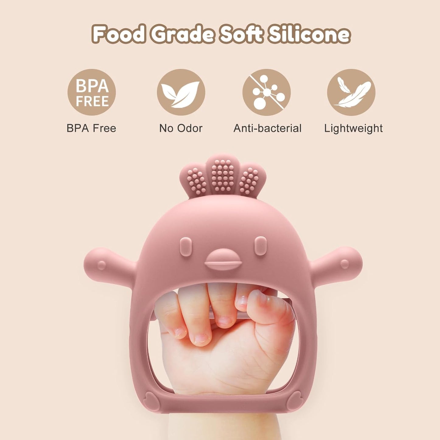 2 Pack Baby Teething Toys for 0-6 6-12 Months, Never Drop Infant Teether Teething Mitten Toys for 0 3 6 9 12 Months, Newborn Soothing Teething Toy Gifts for 1 One Year Old Baby Boys Girls