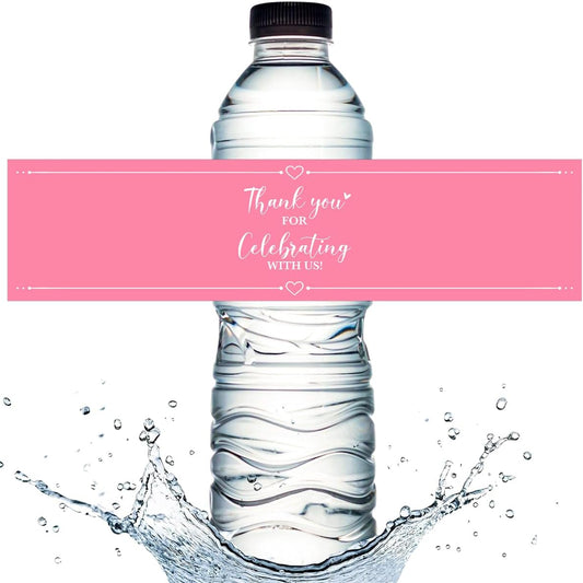 100PCS Wedding Water Bottle Labels Waterproof Greenery Floral Wraps Sticker for Water Bottle Baby Shower Bottle Label for Bridal Shower Party Thanks A17