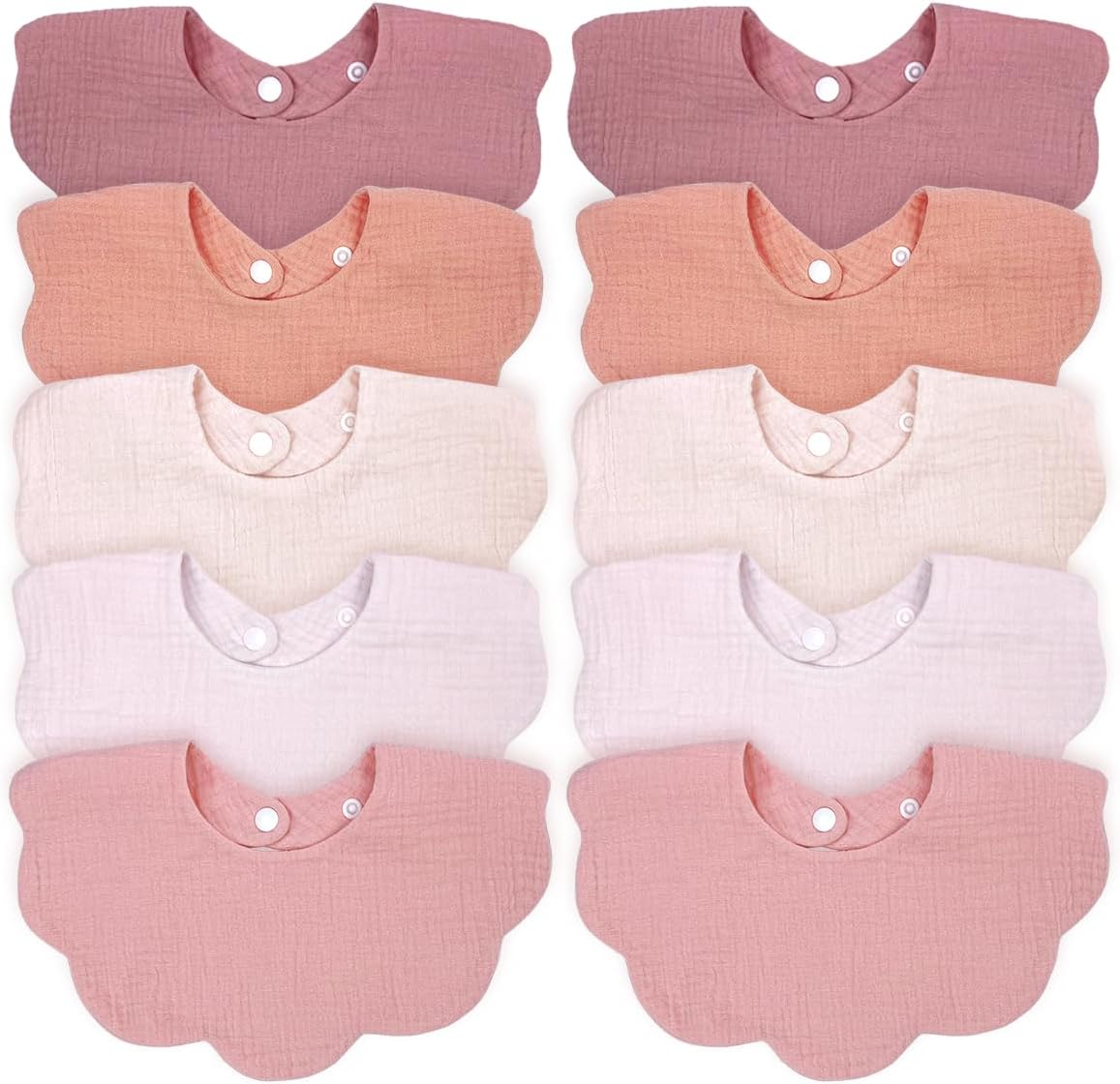 Baby Bibs Muslin Bibs for Baby Girl Boy for Drooling and Teething 10 Pack