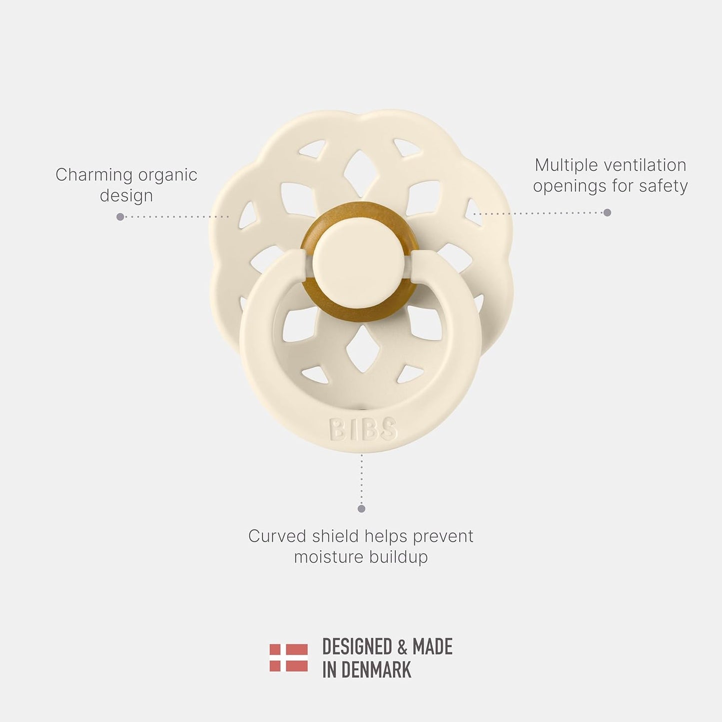 BIBS Boheme Soother 4-Pack | BPA Free Dummy Pacifier | Round Nipple | Natural Rubber Latex | Made in Denmark| Size 0-6 Months | Dusky Lilac Mix