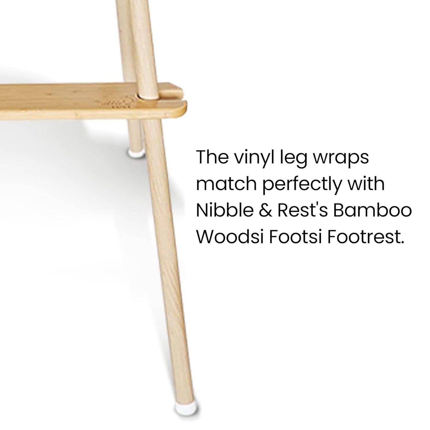 Nibble and Rest Highchair Decorative Leg Wraps, Bamboo Style, Highchair Accessories, Compatible with IKEA Antilop Highchair, Includes 4 Pre-Cut Adhesive Strips