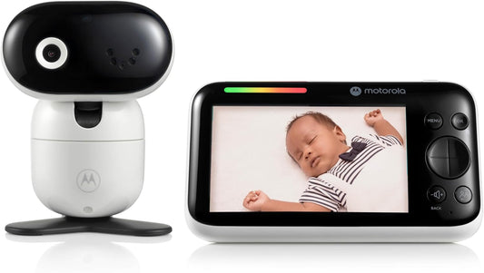 Motorola Nursery Video Baby Monitor with Camera, 5" Screen HD PIP1610, No WiFi, Wall Mount, Long Range, 2-Way Audio, Temperature Sensor, Motorized, Lullabies, Cry Detection