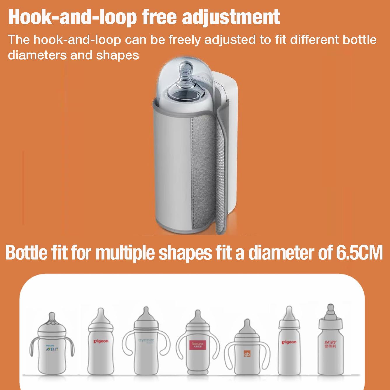 PandaEar Portable Baby Bottle Warmer, Fast Heating & Long-Lasting Temperature, Waterless Milk Warmer with Adjustable Temperature, USB Rechargeable Travel Bottle Heater for Breastmilk & Formula