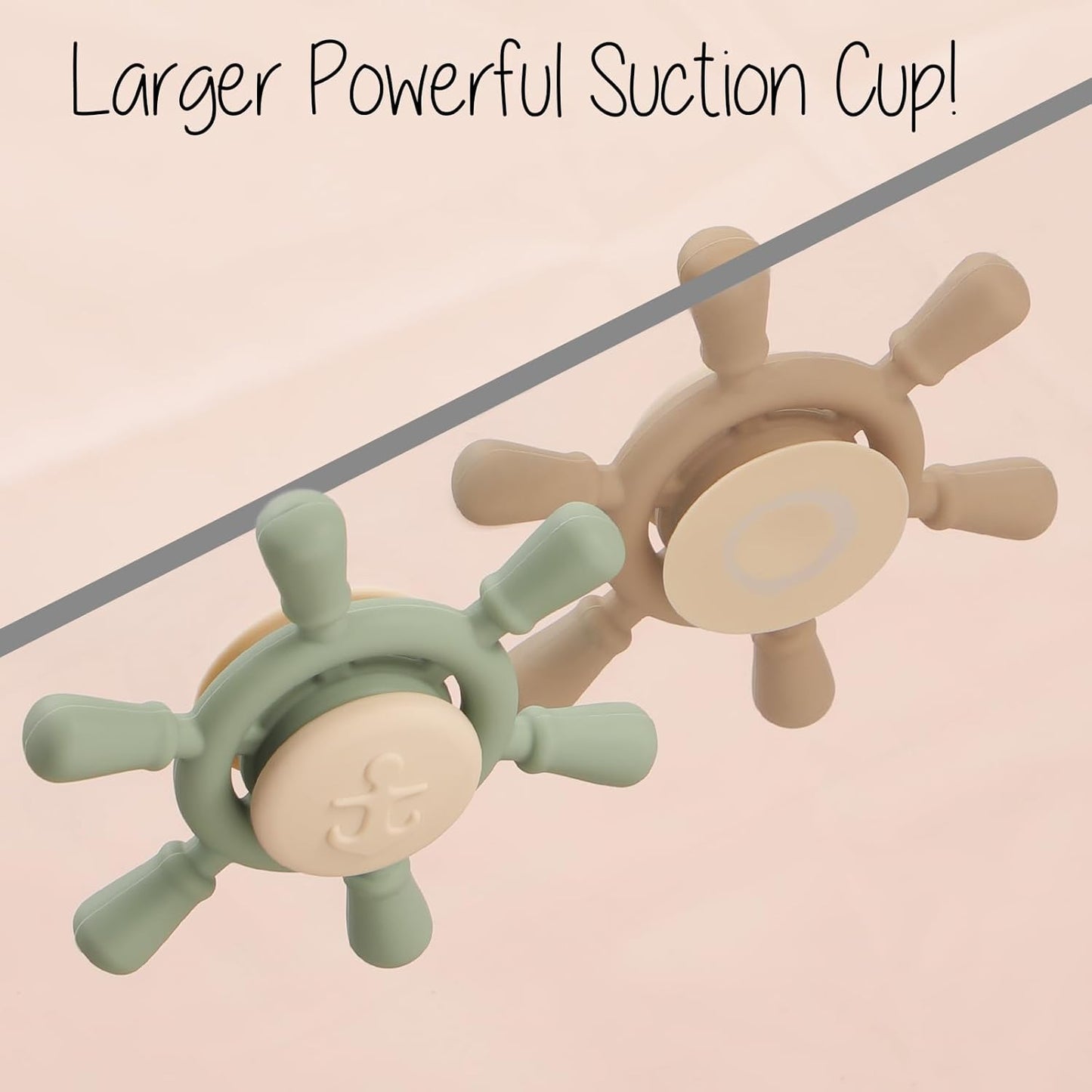 Suction Spinning Toy, Silicone Toddler Sensory Toys for Bath Toys Birthday Gift (Shifting Sand&Sage)