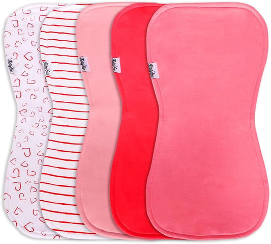 5-Pack Organic Cotton Burp Cloths – Large, Ultra-Soft 3-Layer Towels for Burping, Shoulder & Hand Use, Highly Absorbent