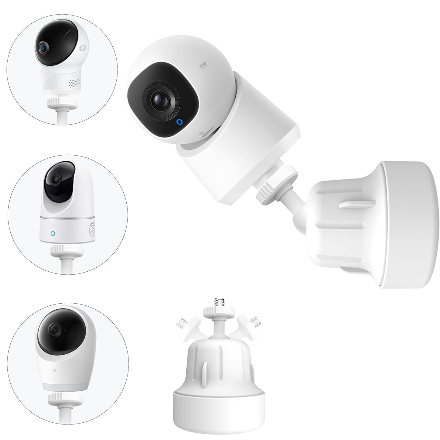 Adjustable Baby Monitor Wall Mount Stand Holder Compactible for eufy Security E30 / E21/ E110/ E20/ E21 / C220 / C2110 / T8417/ T8354/ T8300 /Baby Camera Flexible Clip clamp Mount Stand