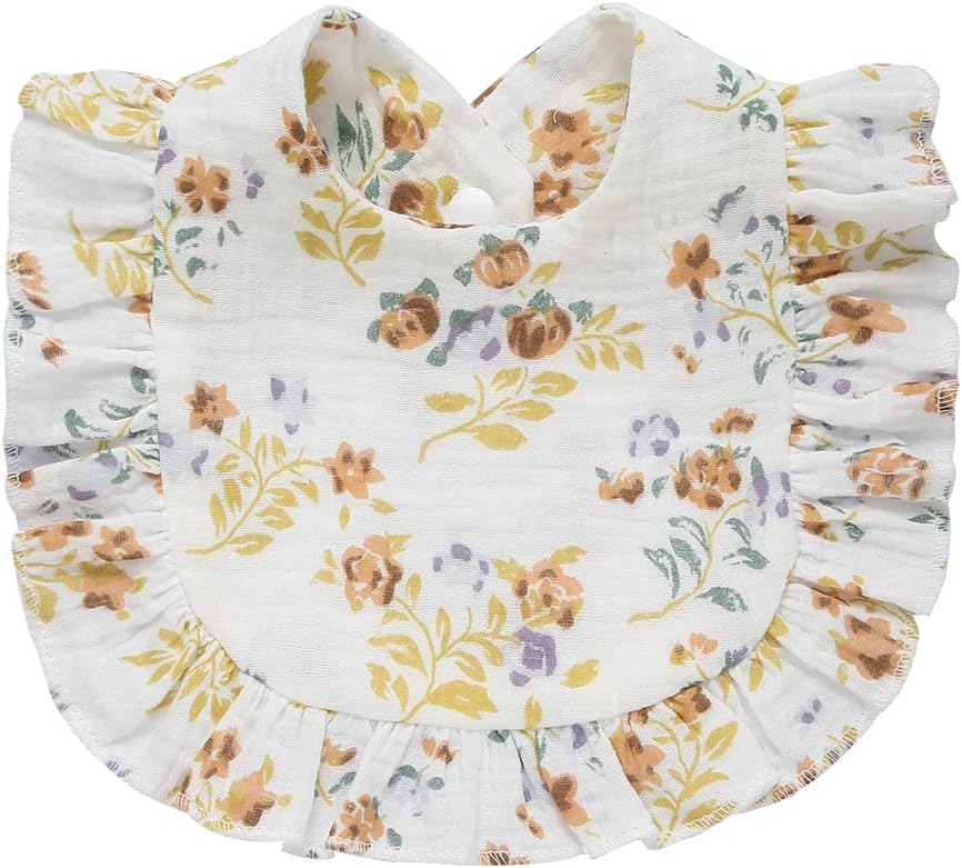 4 PACK Solid Muslin Baby Drool Bibs Set for Unisex Boys Girls Cotton Adjustable Teething Feeding Drooling Bibs