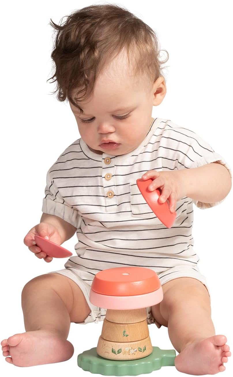 Manhattan Toy Folklore Fun-gi Magnetic Wooden Toadstool Shaped Stacking Toy for Babies 12 Months and Up