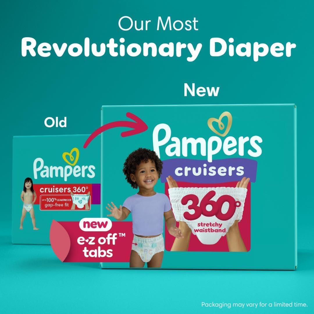 Pampers Diapers - Cruisers 360 - Size 3, 78 Count, Babyproof up to 100% Leakproof Pull-On Diaper