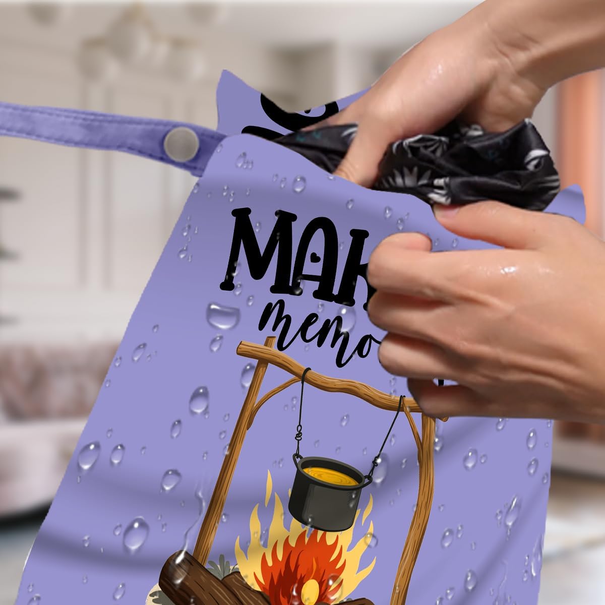 4 Pack Camping Gifts Wet Bag Waterproof Reusable Wet Dry Bag for Swimsuit Diaper Travel Beach Pool Toiletries Funny Novelty Gifts for Campers Camping Accessories for Rv Campers Mom Birthday Christmas