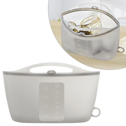 Silicone Microwave Steam Sterilizer Bag for Baby Reusable Quick Sterilizing Bag for Bottles Breast Pump Parts Toddler Accessories Great for Travel - 2000ml Grey