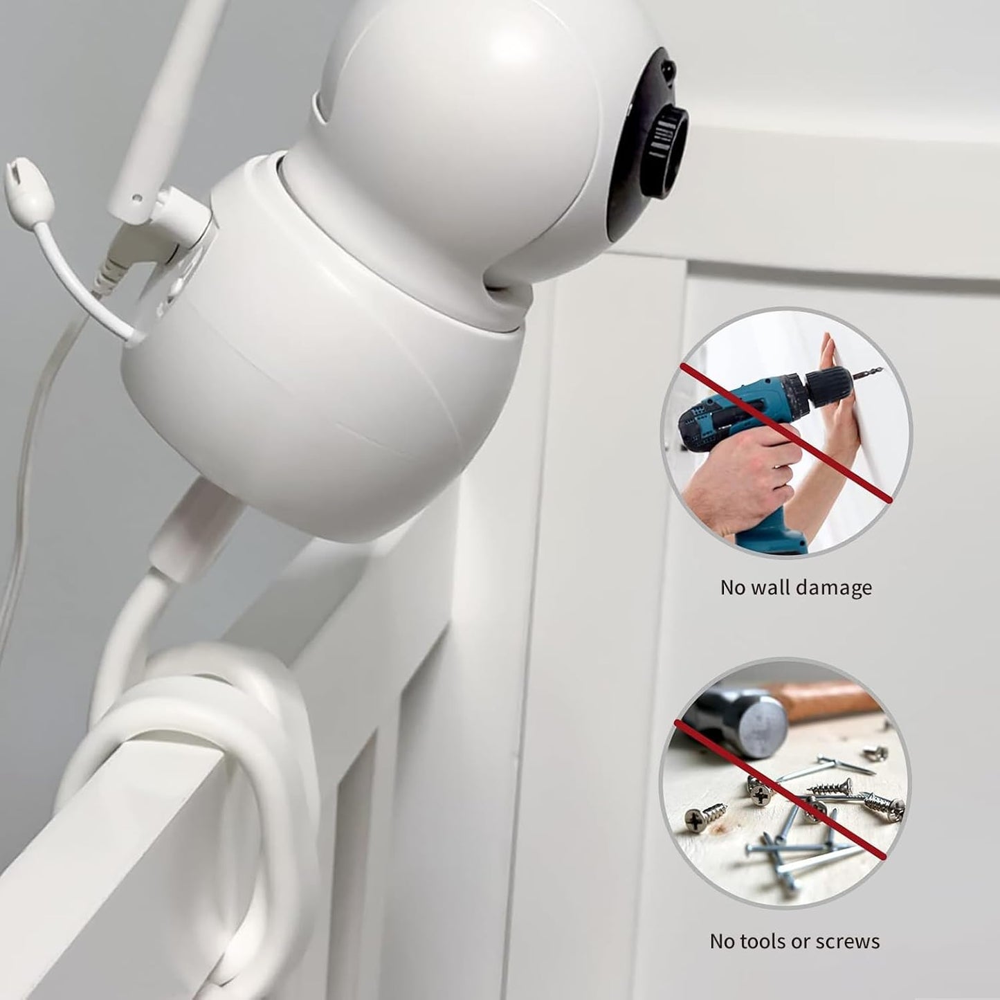 LONNKY Flexible Mount for Infant Optics DXR-8 and DXR-8 Pro Video Baby Monitor Camera, 20.5 inches Baby Monitor Mount, Baby Camera Holder for Crib Without Tools or Wall Damage