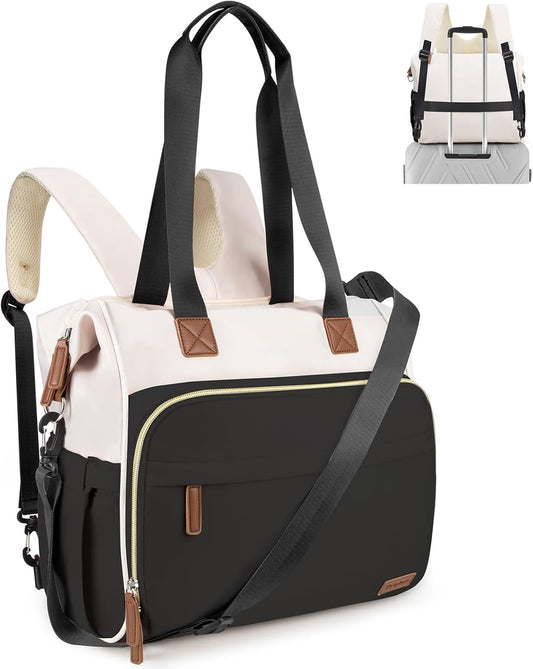 Diaper Bag Backpack, Mommy Travel Diaper Bag Tote with Shoulder Strap, Hospital Bag, Weekender Baby Bag for Mom