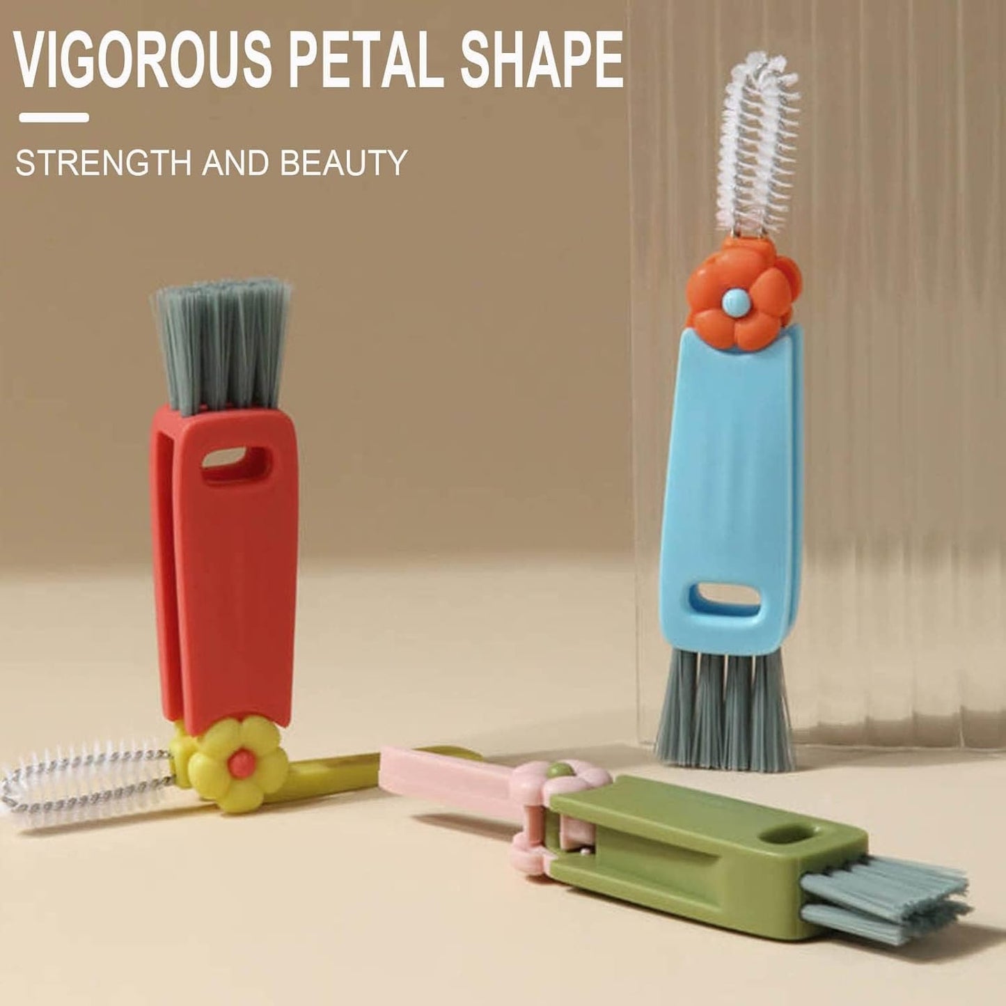 3 in 1 Cup Lid Cleaning Brush,Crevice Cleaning Brush Set for Baby Bottle Gap Tight Spaces Cup,3 in 1 Bottle Cleaning Brush Set Multifunctional Cleaning Brush Portable Cup Lid Cleaner(3 PCS)