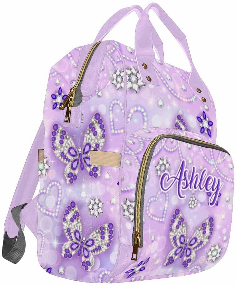 D-Story Custom Baby Bag - Unisex Hiking Camping Work Outdoor Casual Daypack Tote Backpack Custom Bag, Neon Butterfly
