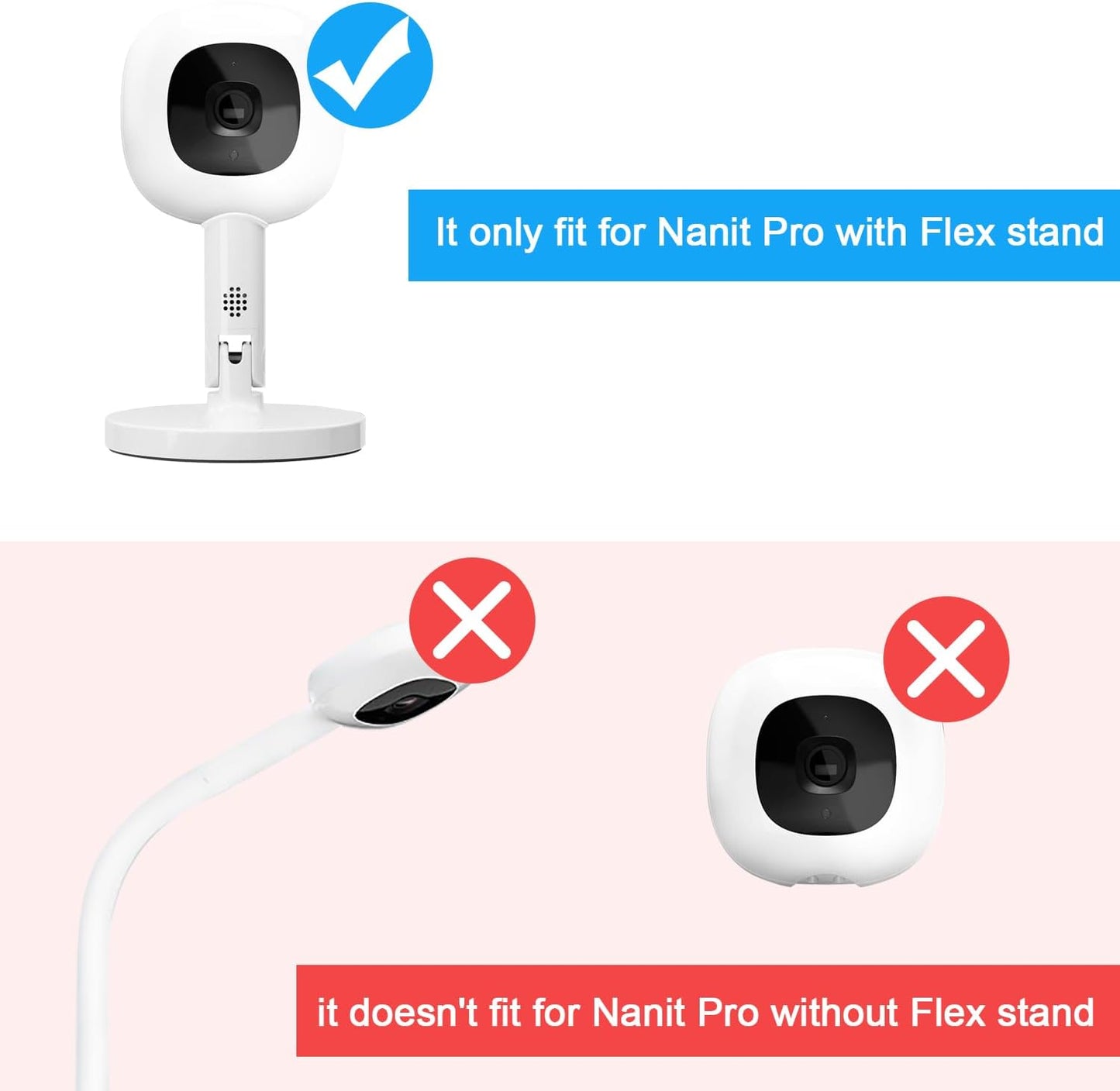 Baby Monitor Mount Compatible with Nanit Pro Smart Baby Monitor & Flex Stand ,Also for Cameras with 1/4 Screw Mount Flexible Long Gooseneck ArmBaby Camera Holder Stand Without Tools