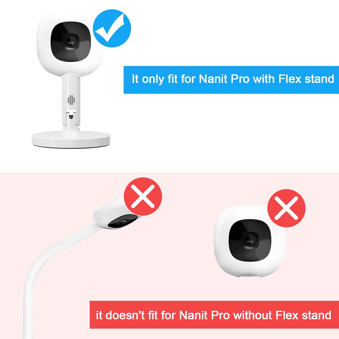 Baby Monitor Mount Compatible with Nanit Pro Smart Baby Monitor & Flex Stand Flexible Long Gooseneck Arm Also for Cameras with 1/4 Screw Mount Baby Camera Holder Stand