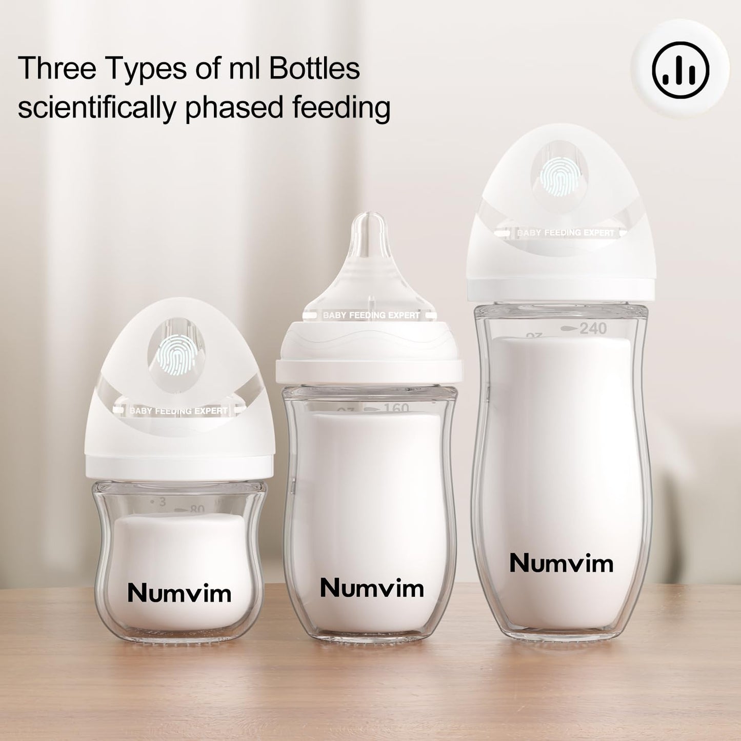 Natural Glass Baby Bottles Gentle & Extra Slow Flow, Newborn Breastfeeding Bottle with Anti Colic Nipple for 0 Months Babies, 3 Packs (Brown (5 Ounce), 1 Count (Pack of 3))
