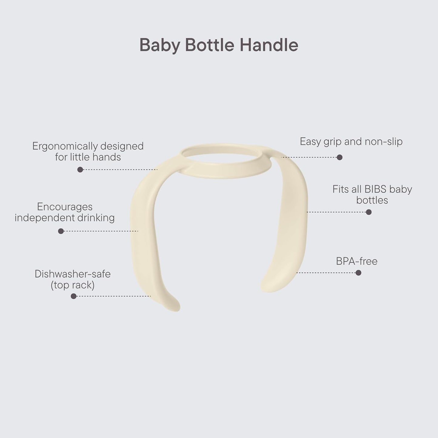 Bibs | Baby Bottle Handle | Easy & Comfortable Grip | Non-Slip Surface | BPA-Free | Dishwasher Safe | BIBS Baby Bottle Accessories | Ages 6+ Months | Sage